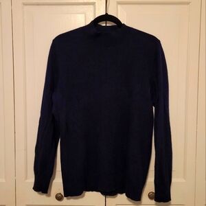 Banana Republic, Navy, Wool/Cashmere Blend Mock Neck Sweater